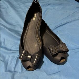 Melissa peep toe bow flats